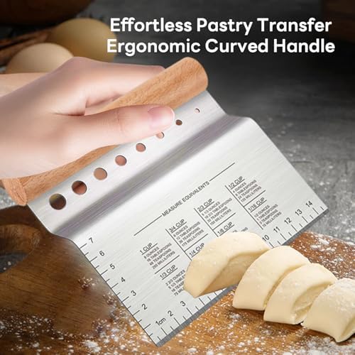 Bench Scraper Kitchen Herb Stripper, Dough Scraper Cutter, Food Scraper - Image 4