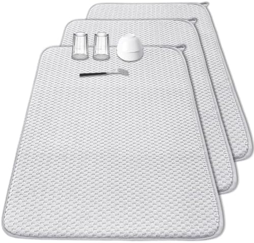 3 Pcs Extra Large Size Dish Drying Mat, Absorbent Microfiber Dishes Drainer Mats by Meirrnyyu