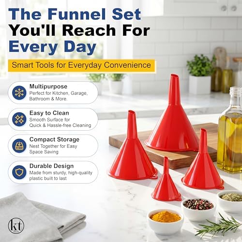4Pcs All Purpose Plastic Funnel Set, Funnels - Image 2