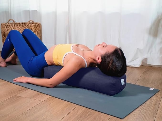 Sol Living Yoga Bolster Pillow Rectangular Meditation Cushion Cotton Meditation Accessories for Restorative Yoga Meditation Pillow Yoga Pillow Firm Body Pillow Bolster Pillow for Legs Removable Cover