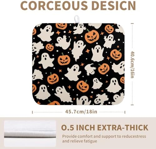 Halloween Dish Drying Mat for Kitchen Counter Pumpkin Spooky Ghosts Fall Dish - Image 2