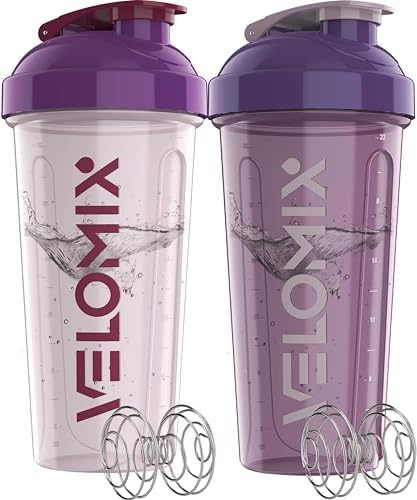 VELOMIX 2 Pack 28oz Protein Shaker Bottle by VELOMIX