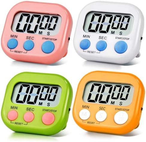 4 Pack Digital Kitchen Timer Magnetic Digital Timer by Unknown
