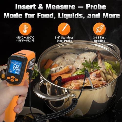 Infrared Thermometer Temperature Gun 1472°F, 12:1 Laser IR - Image 4