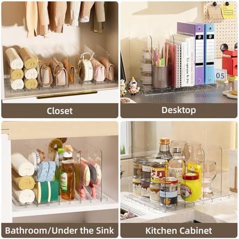 Bag & Purse Organizer for Closet Stackable Acrylic Shelf Dividers for Closet - Image 4