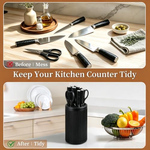 Universal Knife Block Without Knives, Round Knife Holder - Image 7