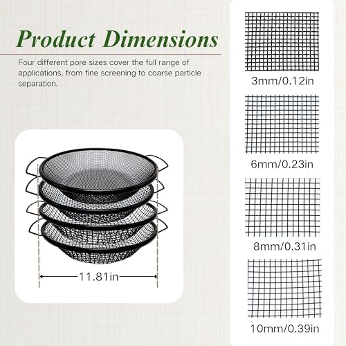4Pcs Soil Sifter for Gardening, 10mm Grid Rock Sifter for 5 Gallon Bucket - Image 2