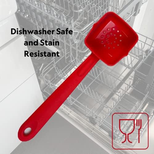 Rite-Size 10 oz. Perforated Square Server Portion Utensil, Copolymer Plastic - Image 3
