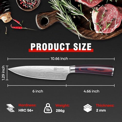 PAUDIN Chef Knife, 6 Inch Sharp Kitchen Knife, Small Kitchen Knives - Image 6