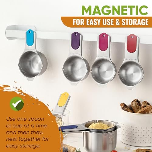 Spring Chef 15 Magnetic Measuring Cups & Spoons Set w/Levelers - Image 4