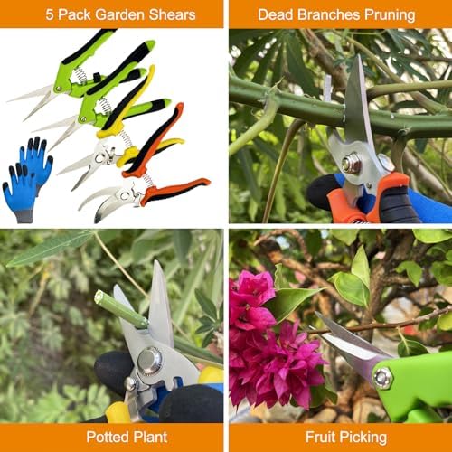 Pruning Shears, 5 Pack Garden Shears - Image 2