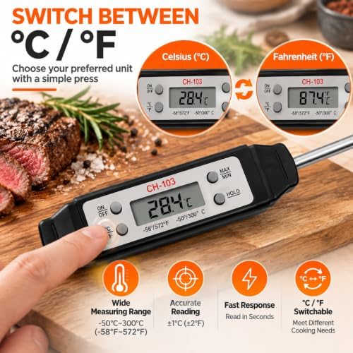 Digital Meat Thermometer, Waterproof Food Thermometer - Image 6