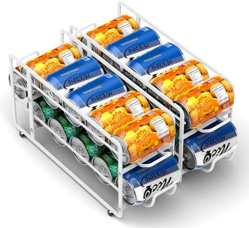 Canyave Soda Can Organizer Storage Rack, 2 Pack Stackable Beverage Soda Can - Image 2