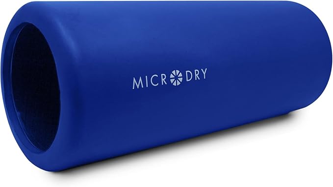 MICRODRY Deluxe Fitness Foam Back Roller for Muscle Relief, Roller for Yoga, Stretching, Deep Tissue Firm Massage & Trigger Point Release, Exercise Workout at Home or Gym, 13x5.3, Blue