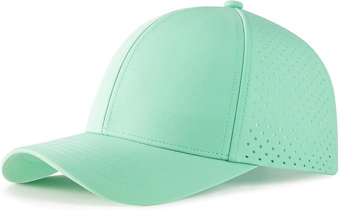 VOBOOM Men Quick Dry Baseball Cap Laser Cut Mesh Ball Curved Brim Snapback Hat