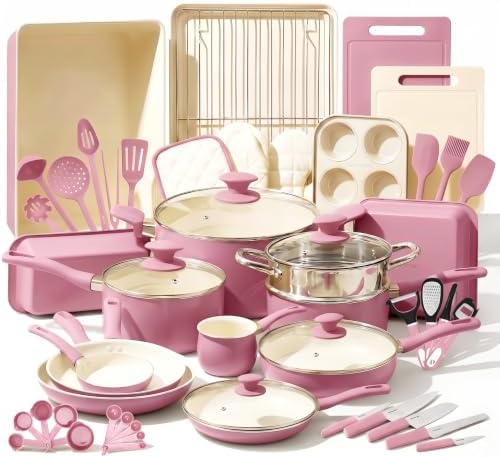 NutriChef 54-Piece Kitchen Cookware Set – Complete Non-Stick Ceramic Pots and by NutriChef%E2%84%A2Kitchen