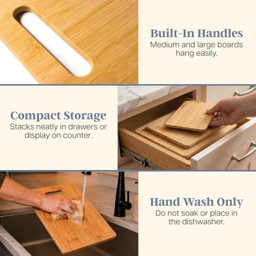 Totally Bamboo Cutting Board Set, 3 Reversible Cutting Boards - Image 6