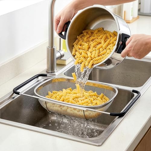 2 Pack Over the Sink Oval Colander - Image 5