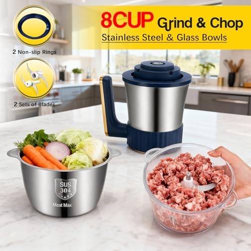 Food Processor, Electric Meat Grinder & Vegetable Chopper - Image 2