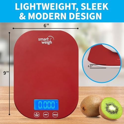 Smart Weigh Red Digital Food & Kitchen Scale - Image 3