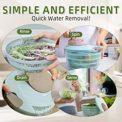 Fruit spinner Kitchen salad tool Salad Spinner Doubled Rain Holes, Lettuce Dryer - Image 5