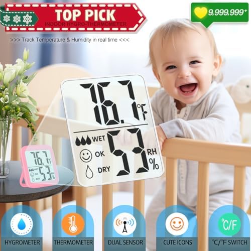 Antonki 2 Pack Room Thermometer Indoor Hygrometer - Image 2
