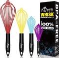 HOTEC 4 Pieces Silicone Whisks Set, Wire Balloon Whisks by Hotec