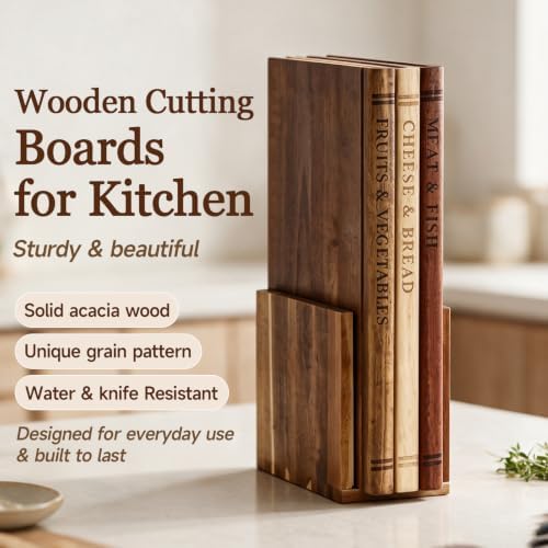 Wooden Book Cutting Board Set - Image 5