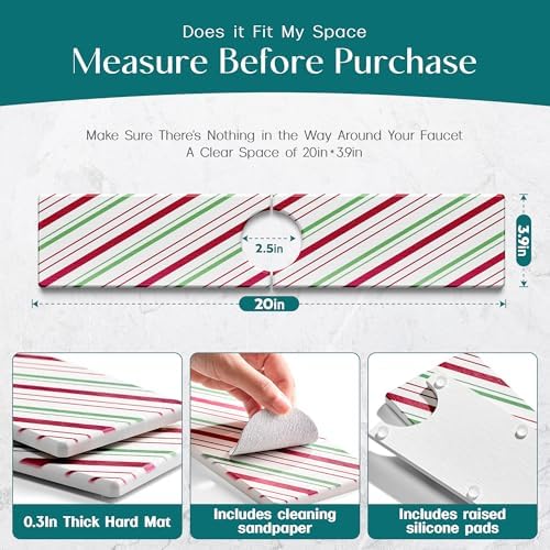 Stone Faucet Mat for Sink, Christmas Kitchen Mat & Home Decor - Image 5