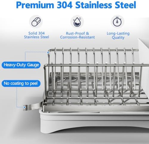 ANTOPY Dish Drying Rack Stainless Steel Dish Rack - Image 5