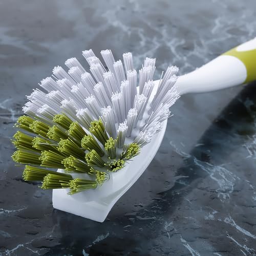 Dish Brush with Handle, Stiff Bristles Dish Scrubber - Image 2
