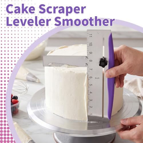 12 Inch Adjustable Cake Scraper, Cake Smoother & Leveler - Image 7