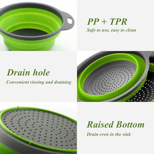 Collapsible Colander Set of 3, Space-Saving Foldable Strainer - Image 5