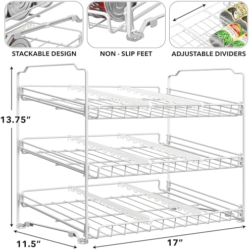 Simple Houseware 3-Tier Stackable Can Organizer Rack Hold 36 Cans - Image 3