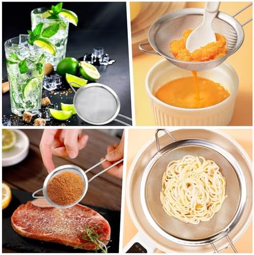 3 Pack Fine Mesh Strainer, Small Stainless Steel Sieves - Image 5