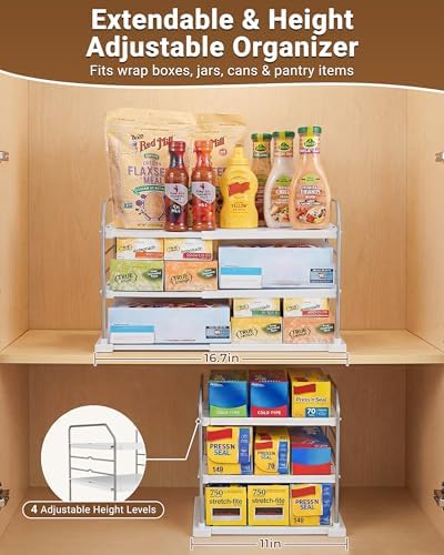 EVERIE Extendable 3-Tier Kitchen Cabinet & Pantry Organizer - Image 2