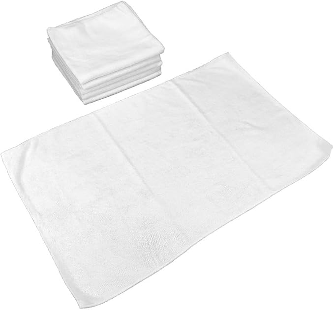 Arkwright Microfiber Gym Towel - Bulk Case of 180 - Super Soft, Quick Dry Workout Sweat Towels, 300 GSM Lightweight & Absorbent for Sports, Working Out, Yoga, and Spa, 16 x 27 in, White