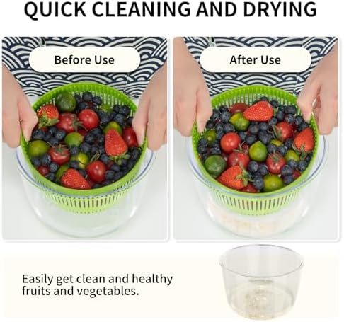Salad Spinner 3 QT Fruit and Vegetable Washer - Image 5