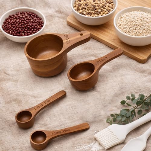 Wooden Measuring Cups and Spoons Set - Image 4