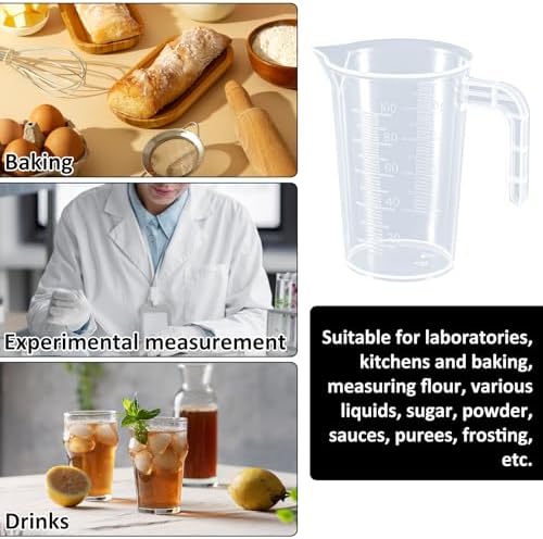 Plastic Measuring Beaker, 100 ml Unbreakable Graduated Beakers - Image 2