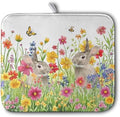 Easter Dish Drying Mat for Kitchen Counter Easter Bunny Flowers Dish Drying Pad by Kwlegh