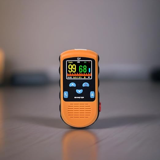 CMI Health Rechargeable Pulse Oximeter - Continuous Infant Monitoring (Up to 25 lbs) & Adult Finger Spot-Checking - Adjustable Alarm for Pulse Rate and SpO2 Levels - Carry Case