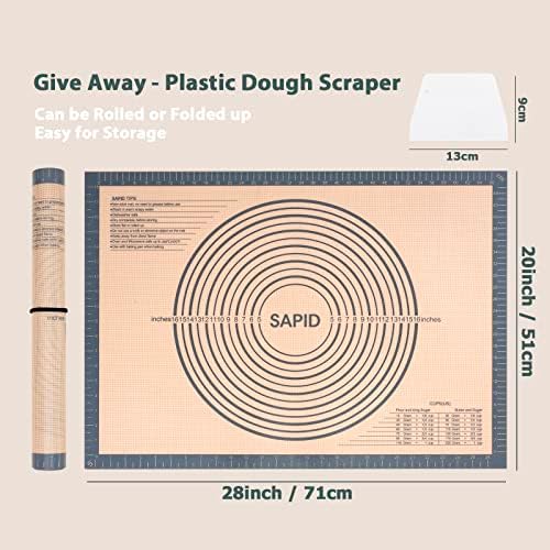 Sapid Thick Silicone Pastry Mat Baking Dough Rolling Extra Large 20" x 28" - Image 2