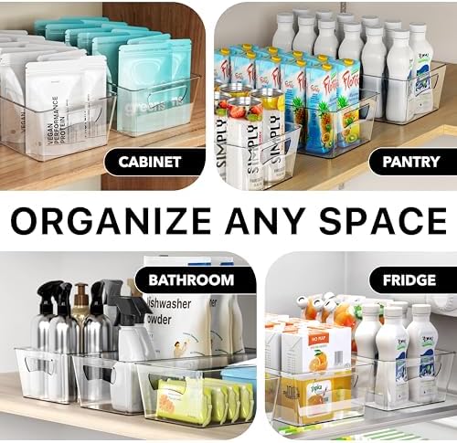 Simple Houseware 4 Pcs Pantry Clear Bin Storage Organizer - Image 6