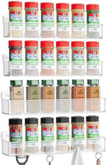 Nieifi Spice Rack Wall Mount, 4 Pack Clear, Screw/Adhesive by Nieifi