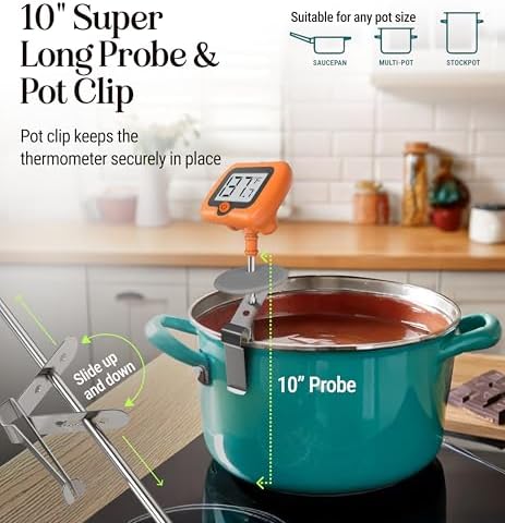 Digital Candy Thermometer with Pot Clip, Instant Read Kitchen Thermometer - Image 4