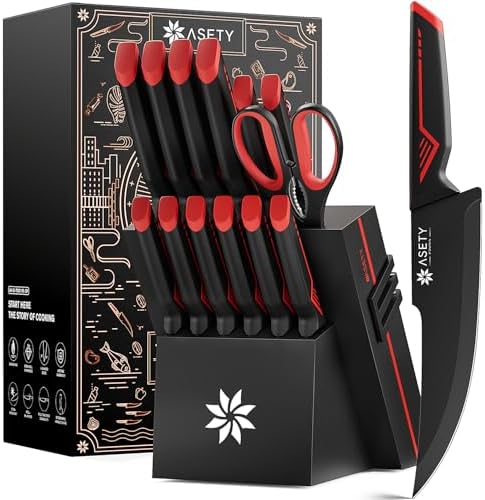 ASETY Knife Set with Block, Dishwasher Safe by ASETY
