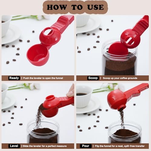 2 Tbsp Coffee Scoop with Built-in Funnel, Mess-Free Ground Coffee - Image 5
