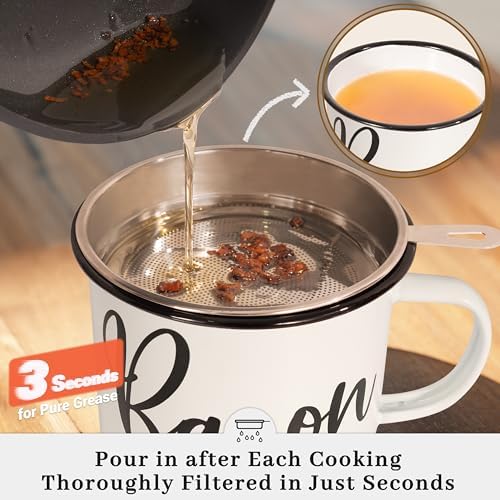 Ayerphalo 24oz Enamel Bacon Grease Container - Image 4