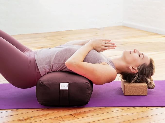 Sol Living Yoga Bolster Pillow Rectangular Meditation Cushion Cotton Meditation Accessories for Restorative Yoga Meditation Pillow Yoga Pillow Firm Body Pillow Bolster Pillow for Legs Removable Cover